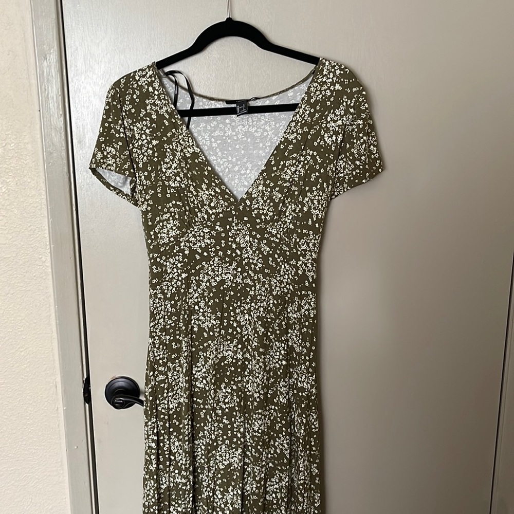 Forever 21 olive and cream dress.